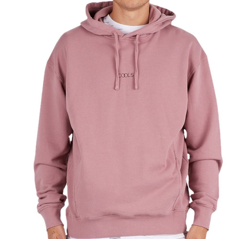 Barney Cools Men's Pink Hoodie Sweatshirt Distressed Streetwear Size M